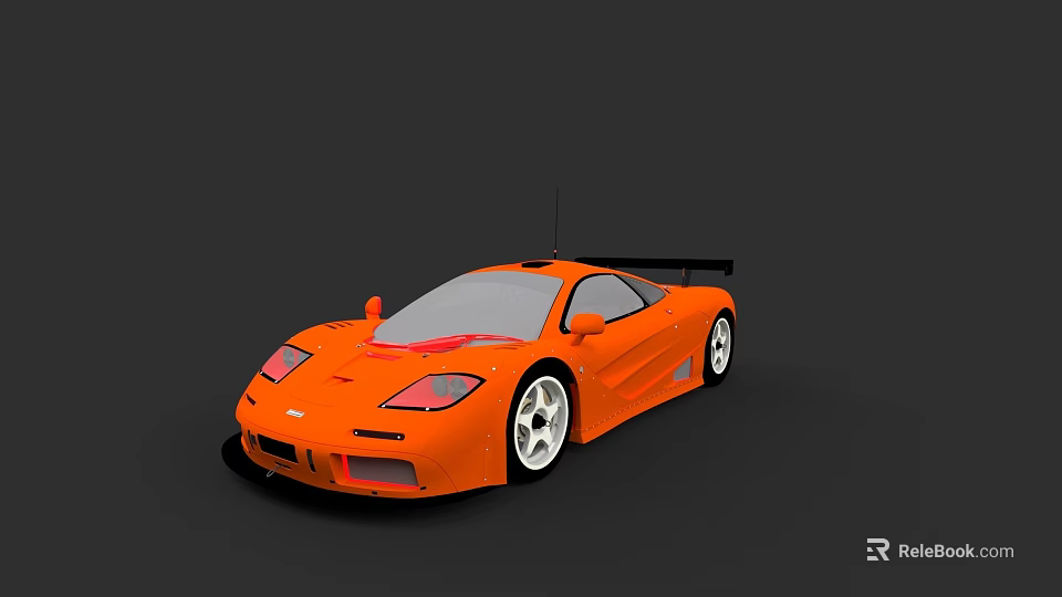 Orange Sports Car With Racing Style Spoiler And Modern Exterior Design 3d model 