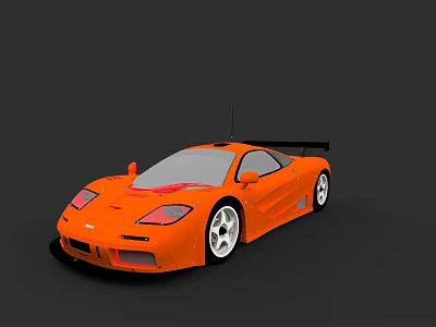 Orange Sports Car With Racing Style Spoiler And Modern Exterior Design 3d model