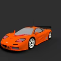 Orange Sports Car With Racing Style Spoiler And Modern Exterior Design