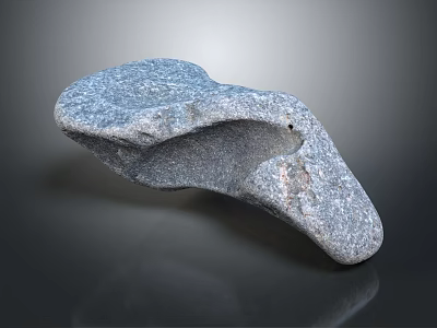 Natural Gray Stone Decorative Tray With Irregular Shape And Textured Surface 3d model