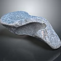 Natural Gray Stone Decorative Tray With Irregular Shape And Textured Surface 3d model