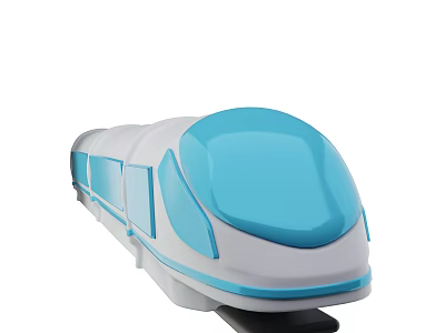 Modern High Speed Train With Aerodynamic Blue And White Exterior Design 3d model