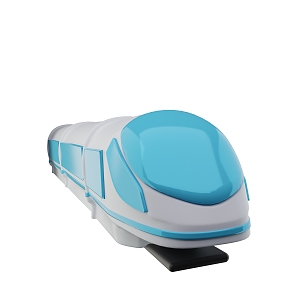 Modern high-speed train cartoon high-speed rail 3d model