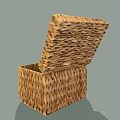 Handcrafted Natural Woven Storage Basket With Open Lid For Home Organizing
