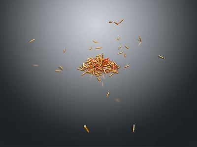 Vibrant Orange Noodle Shaped Creature With Scattered Segments On Dark Backdrop 3d model