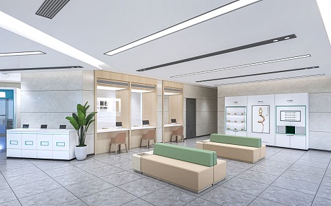 Bank Service Hall Business Hall 3d model