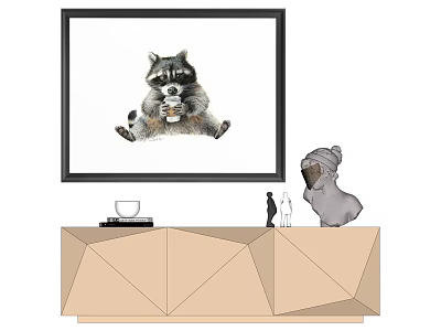 Modern Animal Painting Decorative Painting 3d model