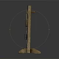 Wooden Mechanical Model With Pulley System String Weight And Stands