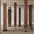 Modern Columns Old Wooden Columns Wooden Beams Pillars Concrete Columns 3d model