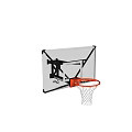 Silverback Wall Mounted Basketball Hoop With Transparent Backboard Red Rim And White Net