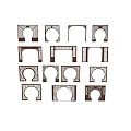 Ornate Door Arches With Carved Patterns Various Frames And Decorative Designs 3d model