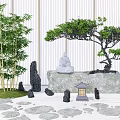 New Chinese style landscape sketch pine garden landscape 3d model