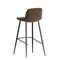 Modern Brown and Black Velvet Bar Stools with Sleek Metal Legs Design