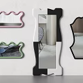 Stylish Decorative Mirrors With Various Shapes And Colorful Frames For Wall 3d model