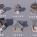 Traditional Chinese Pavilions Architectural Design With One Two Three Story Six Four Corner Styles