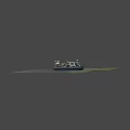 Camouflage Painted Yacht With Black Hull Orange Lifebuoy And Propeller Thruster