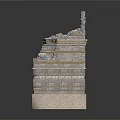 Traditional Architectural Model Featuring Stone Base Intricate Carvings And Colorful Decor