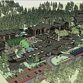 Scenic Mountain Hotel Architecture Surrounded By Lush Forest And Green Landscapes
