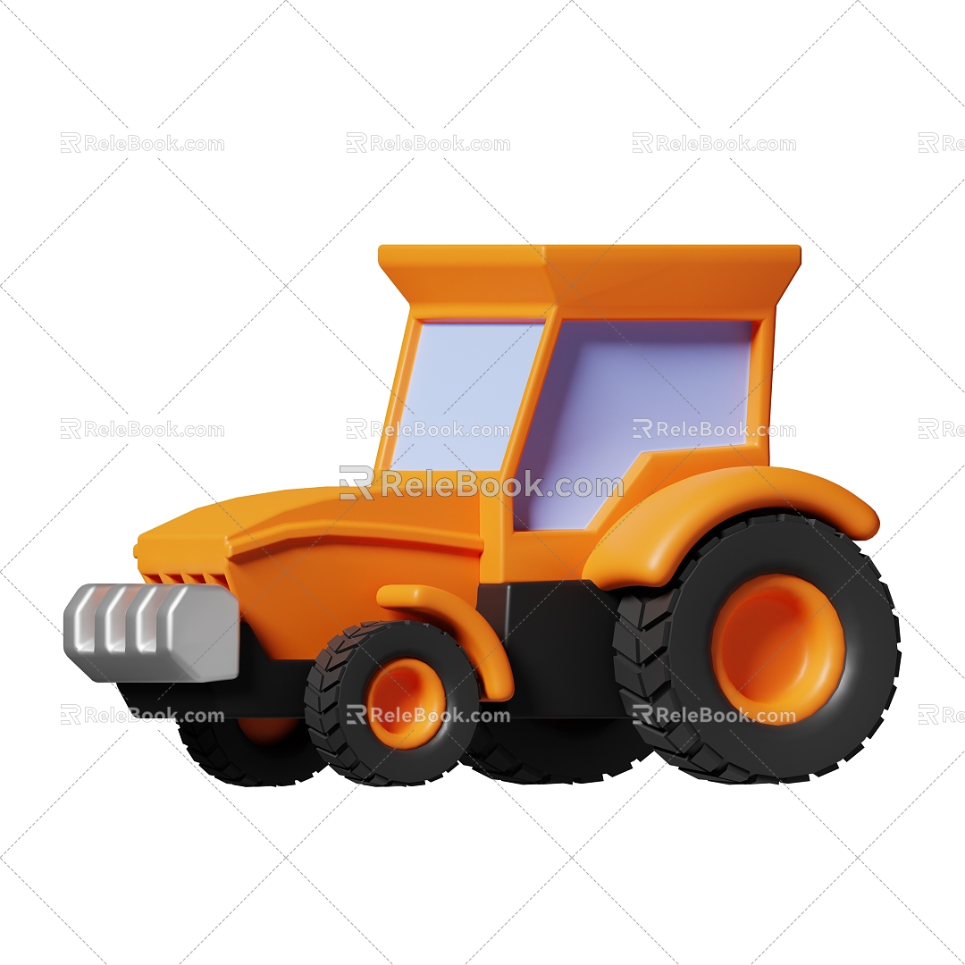 Modern agricultural harvester toy car cartoon toy car 3d model