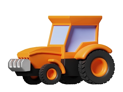 Modern agricultural harvester toy cartoon toy car 3d model