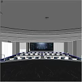 Modern Control Room With Large Monitor And Organized Computer Workstations
