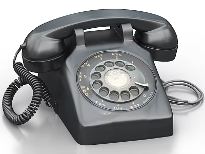 Vintage Black Rotary Dial Telephone Classic Design Retro Home Communication Device 3d model