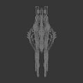 Futuristic Sci Fi Spaceship Red And Black With Intricate Streamlined Design Floating In Cosmic Space