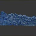 Natural Stone Wall Construction With Mixed Size Multicolored Rocks And Textured Surface 3d model