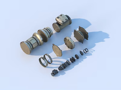 Household Living Supplies Metal Components Including Rings Washers And Cylindrical Parts 3d model