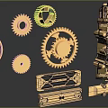 Hardware Tools Collection With Various Gears Mechanical Components And Metal Parts