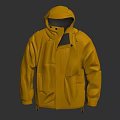 Stylish Bright Yellow Hooded Jacket With Front Pockets And Adjustable Hood