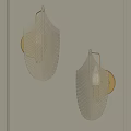 Modern Leaf Shaped Wall Sconces With Brass Base And Transparent Leaf Panels 3d model