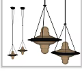 Stylish Modern Black Metal Frame Chandeliers With Beige Lampshade Pendant Design