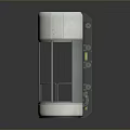 Industrial Cylindrical Mechanical Component With White Casing Black Top Metal Frame And Green Buttons