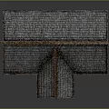 Log Cabin Exterior With Gray Shingle Roof Multiple Windows And Wooden Door