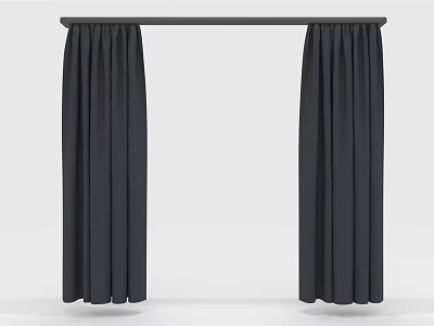Elegant Black Curtains For Home Window Decoration With Modern Drapes Design 3d model