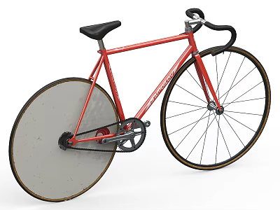 Red Bicycle With Curved Handlebars Black Seat And Sleek Design For Urban Use 3d model