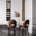 Modern Dining Table and Chair Combination 3d model