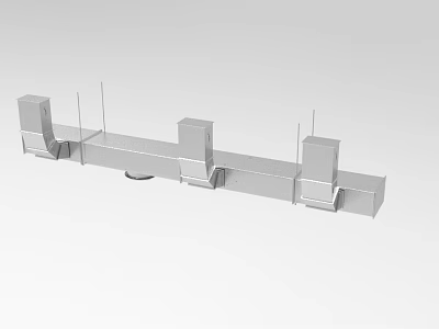 Modern Public Chair With Modular Structure And Metal Frame For Public Spaces 3d model