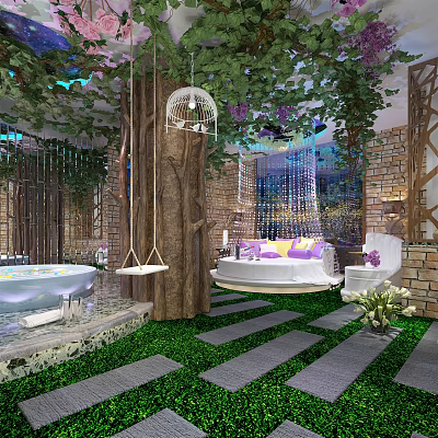 Modern Room Theme Room Forest Room 3d model