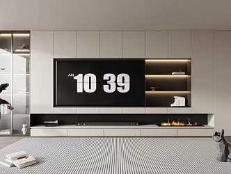 Modern TV background wall 3d model