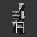 Modern Kitchen Workbench With Storage Shelves Drawers And Spacious Countertop