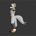 Anthropomorphic Cartoon Characters With Horns Yellow Claws And Black White Costumes