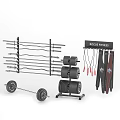 Rogue Fitness Gym Equipment Including Barbell Weight Plates Rack Jump Ropes And Belts