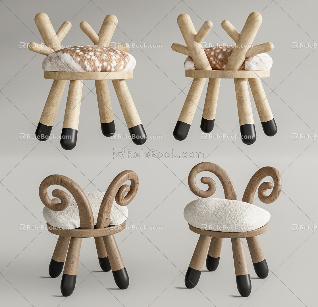 Modern children's chair children's stool low stool model