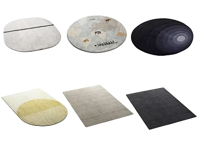 Stylish Square Rugs With Modern Designs And Various Colors For Home Decor 3d model