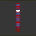 Large Container Ship On Water With Blue Containers And Green Red Hull
