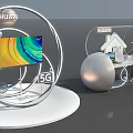 Huawei 5G Exhibition Display Shelves Showcasing Electronic Products And Digital Devices