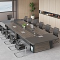 Modern Conference Room Conference Table Office Chair Conference Table and Chair Combination 3d model