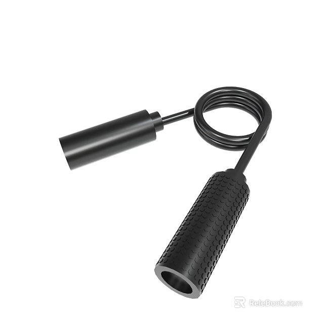 Black Hand Grip Strengthener With Coiled Spring And Textured Handle 3d model 
